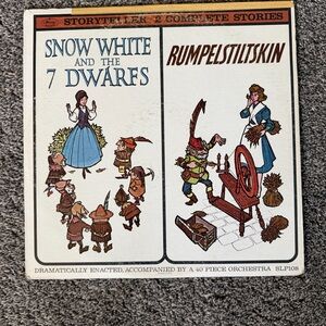Snow White and the 7 Dwarfs & Rumpelstiltskin Vintage Storyteller Record Cover